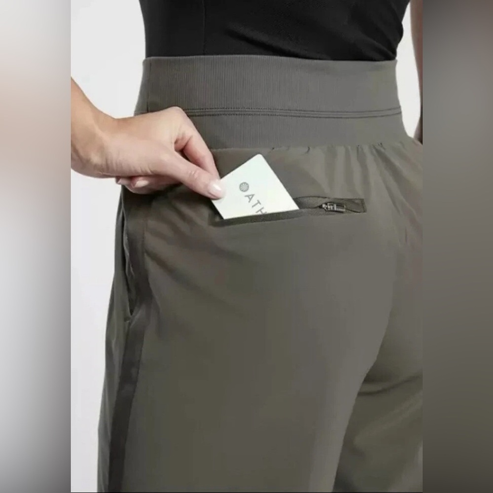 Athleta Nolita Wide Leg City Pants Olive High Waist - Picture 4 of 4